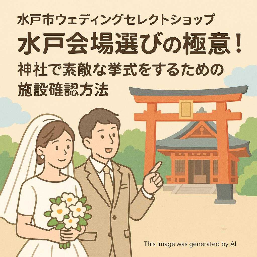 水戸市ウェディングセレクトショップ水戸会場選びの極意!神社で素敵な挙式をするための施設確認方法