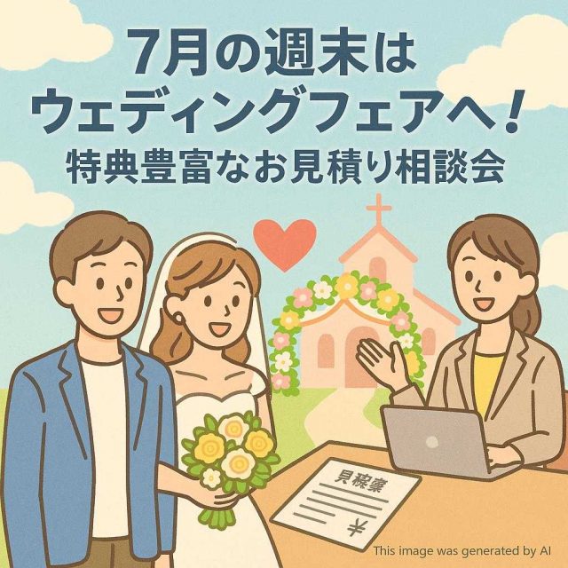 7月の週末はウェディングフェアへ！特典豊富なお見積り相談会