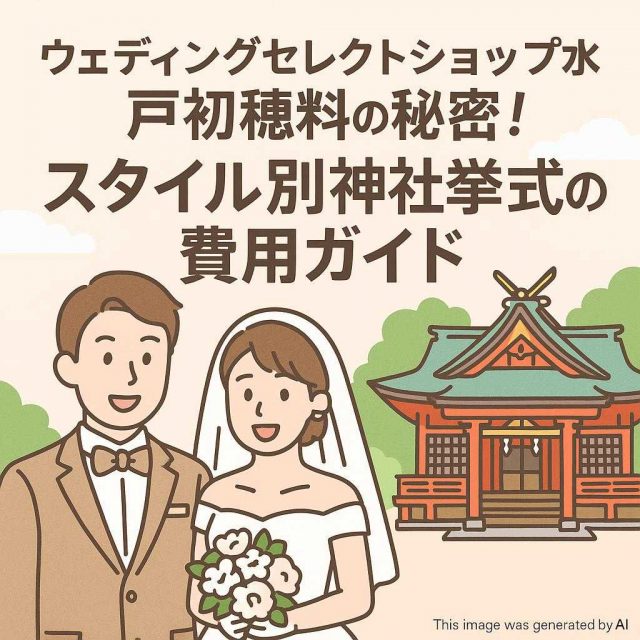 ウェディングセレクトショップ水戸初穂料の秘密！スタイル別神社挙式の費用ガイド