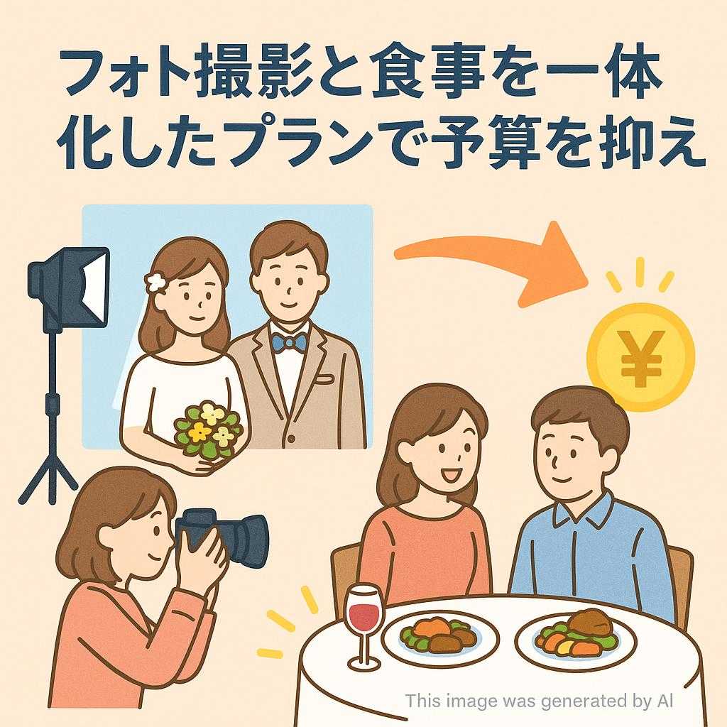 フォト撮影と食事を一体化したプランで予算を抑える