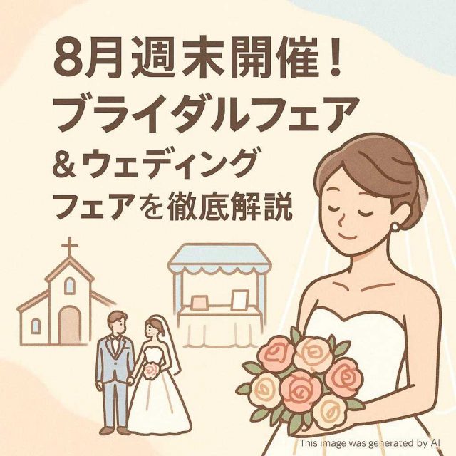 8月週末開催！ブライダルフェア＆ウェディングフォイトフェアを徹底解説