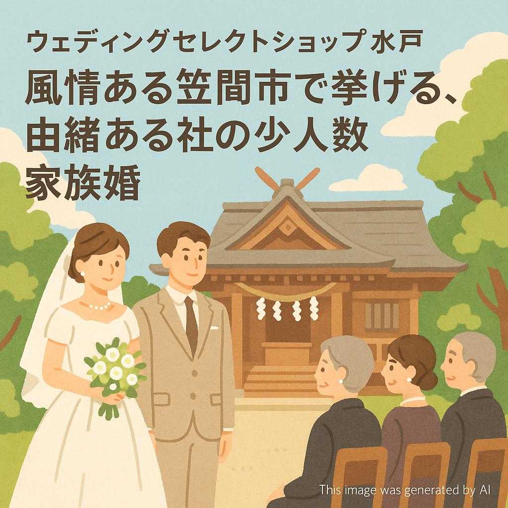 ウェディングセレクトショップ水戸風情ある笠間市で挙げる、由緒ある社の少人数家族婚