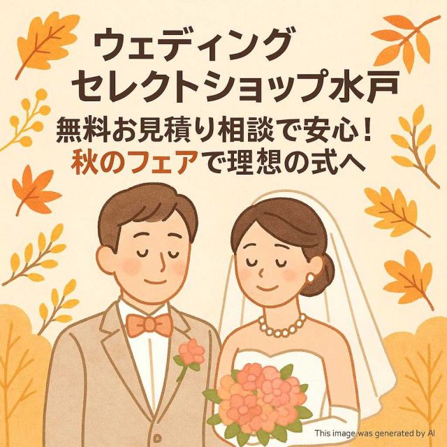 ウェディングセレクトショップ水戸 無料お見積り相談で安心！秋のフェアで理想の式へ