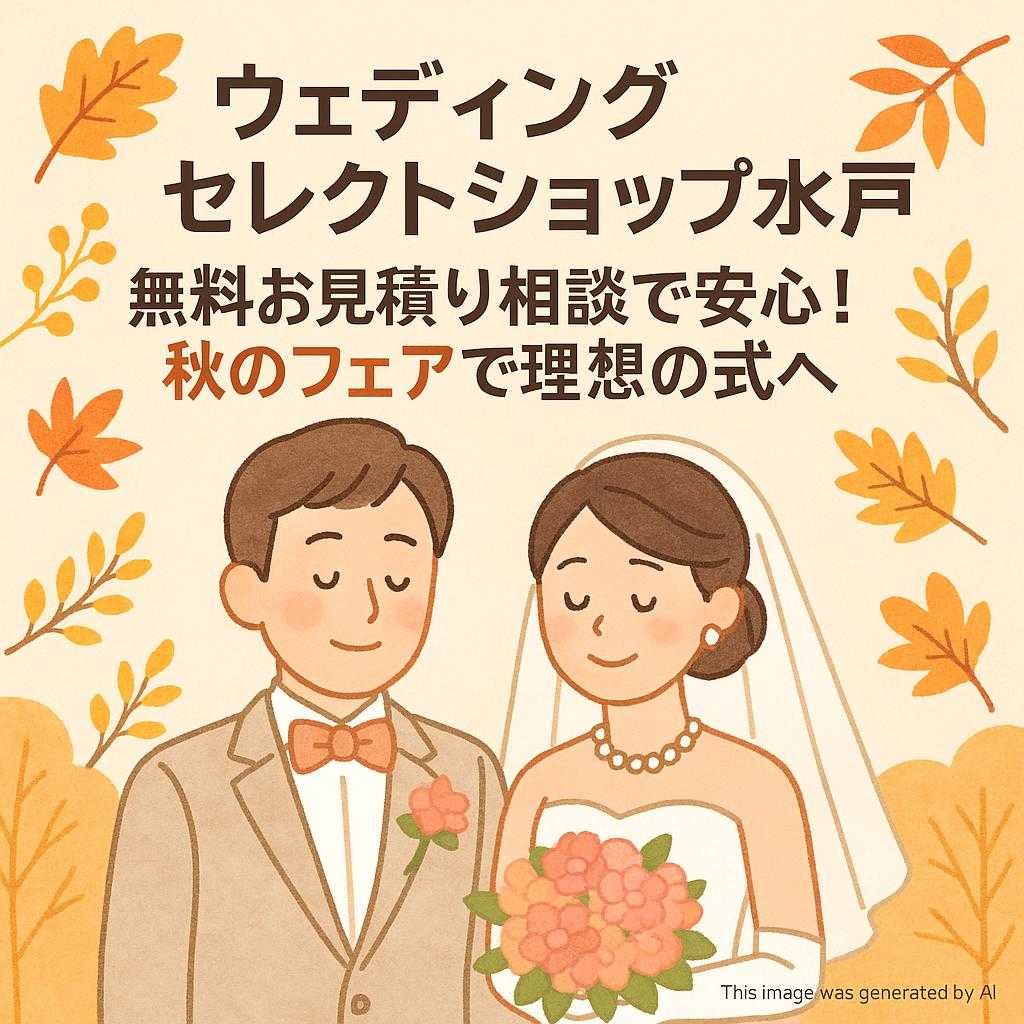 ウェディングセレクトショップ水戸 無料お見積り相談で安心!秋のフェアで理想の式へ