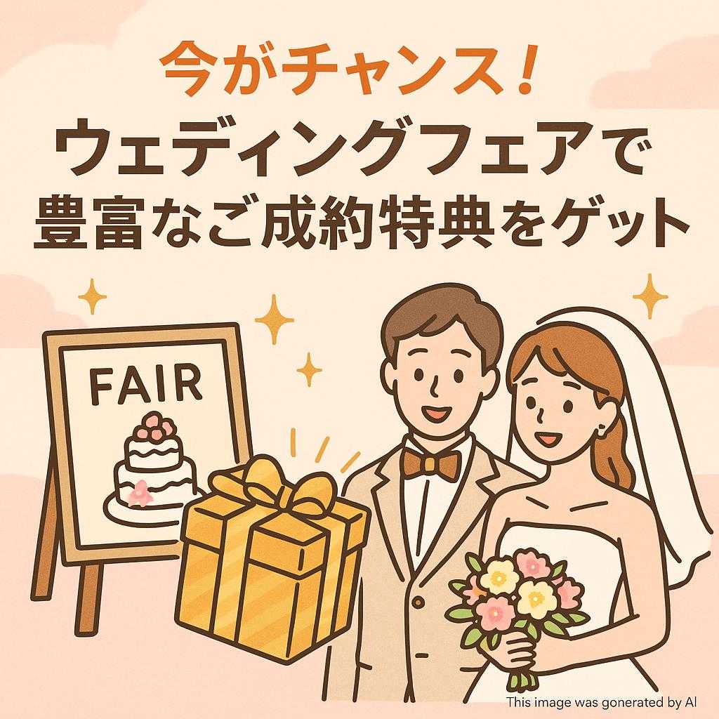 今がチャンス！ウェディングフェアで豊富なご成約特典をゲット