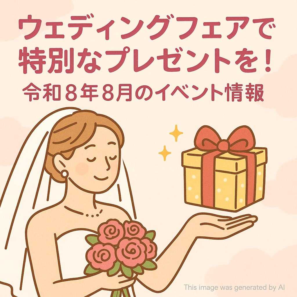 ウェディングフェアで特別なプレゼントを！令和8年8月のイベント情報