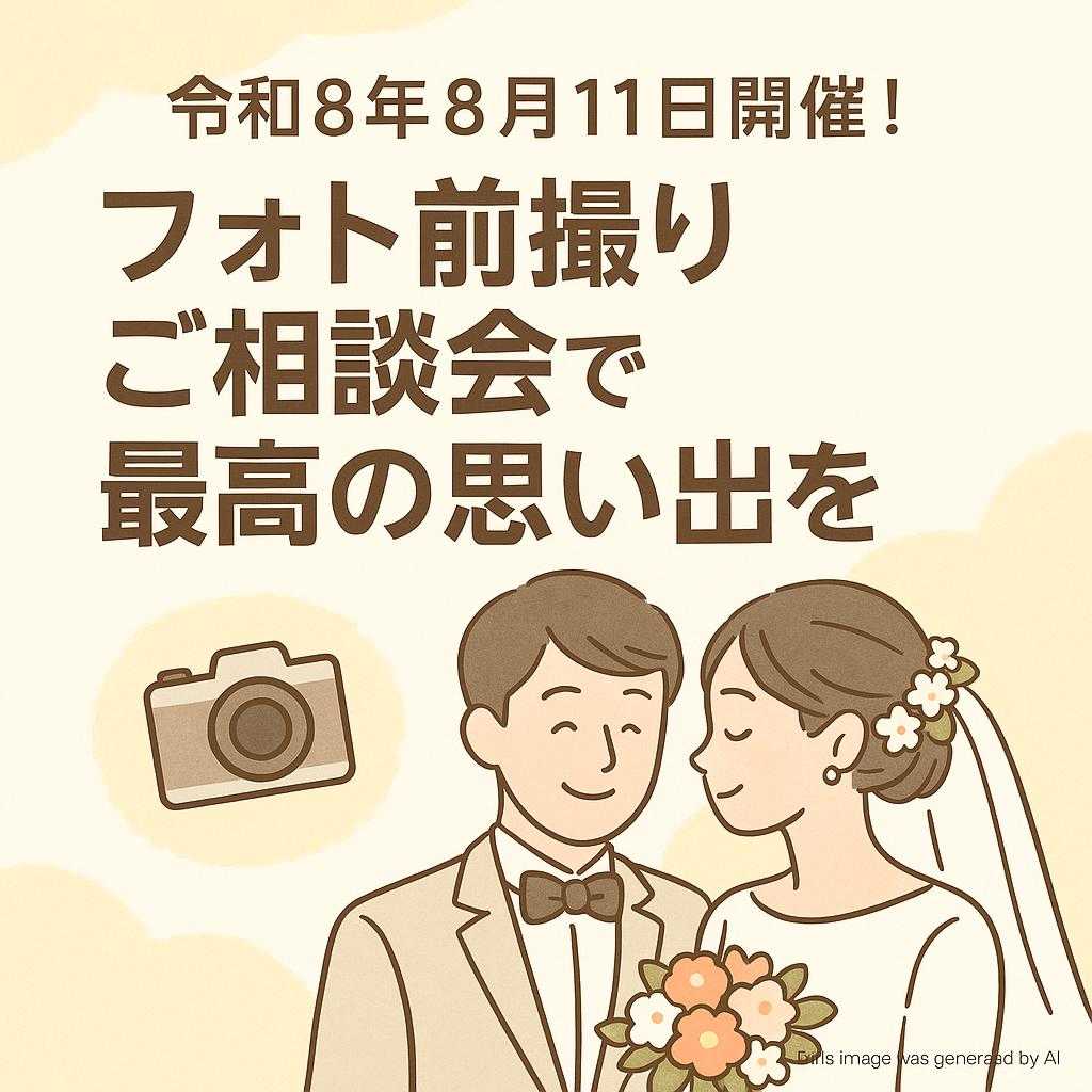 令和8年8月11日開催！フォト前撮りご相談会で最高の思い出を