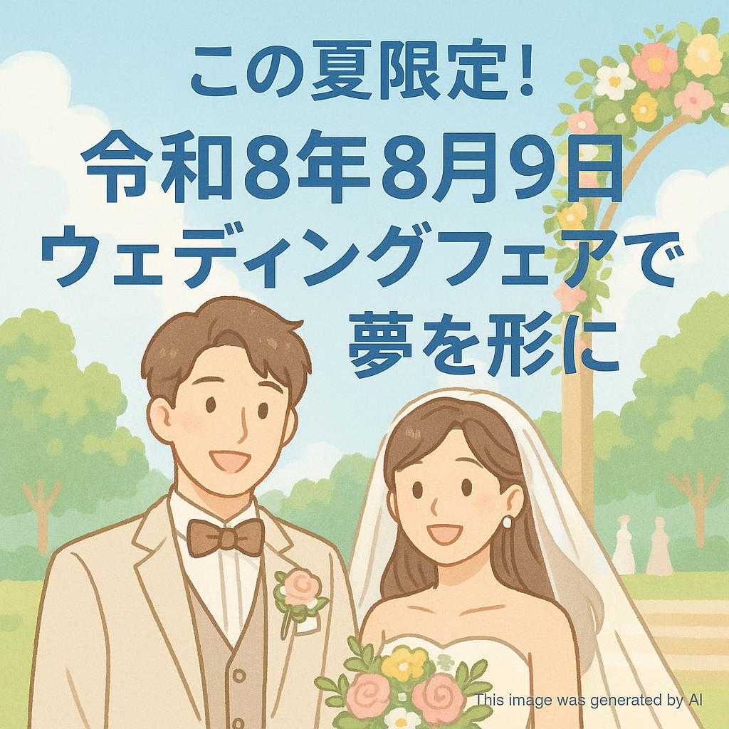 この夏限定！令和8年8月9日ウェディングフェアで夢を形に