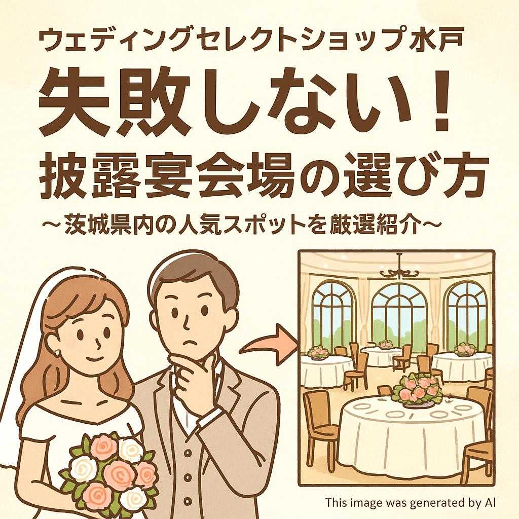 ウェディングセレクトショップ水戸失敗しない!披露宴会場の選び方~茨城県内の人気スポットを厳選紹介~