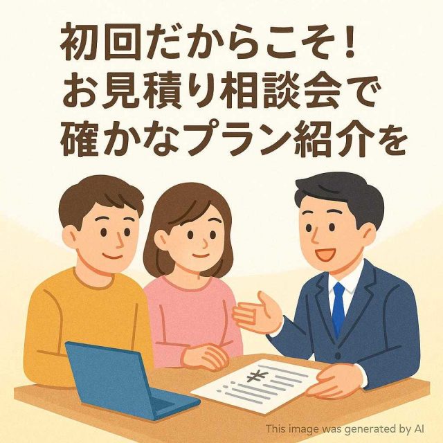 初回だからこそ！お見積り相談会で確かなプラン紹介を