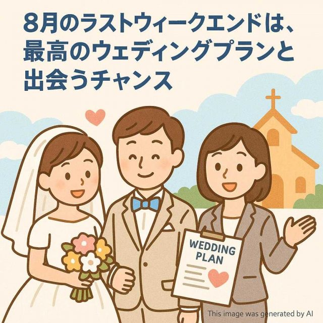 ８月のラストウィークエンドは、最高のウェディングプランと出会うチャンス