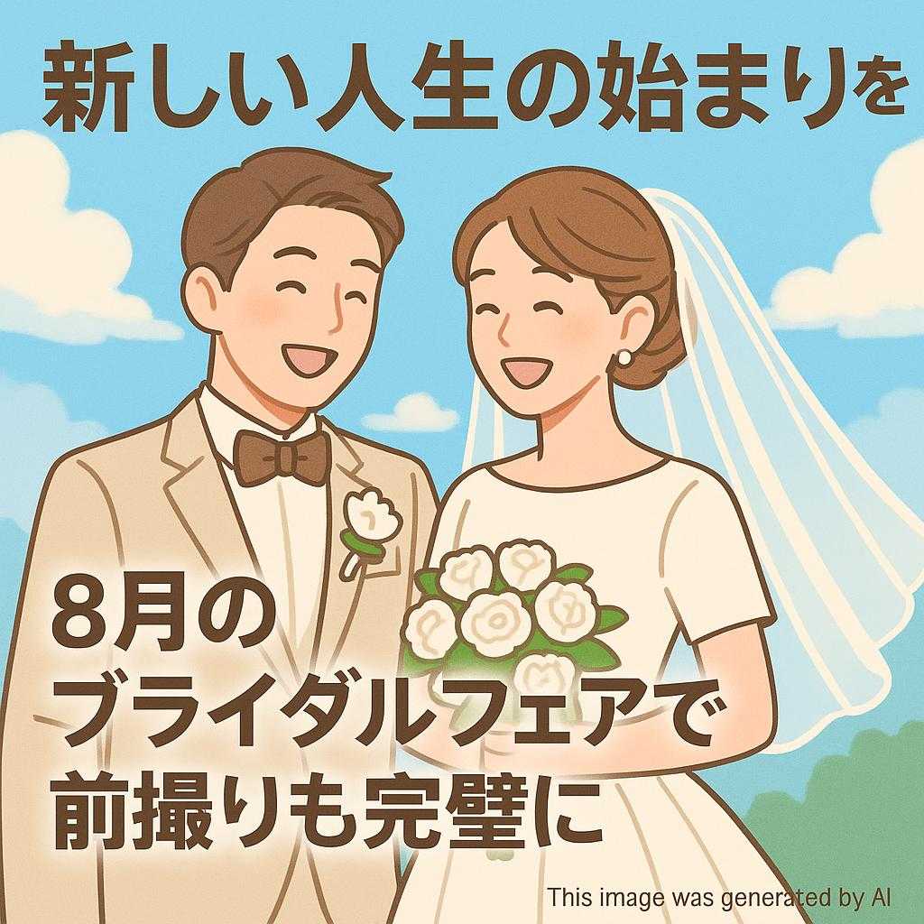 新しい人生の始まりを！8月のブライダルフェアで前撮りも完璧に