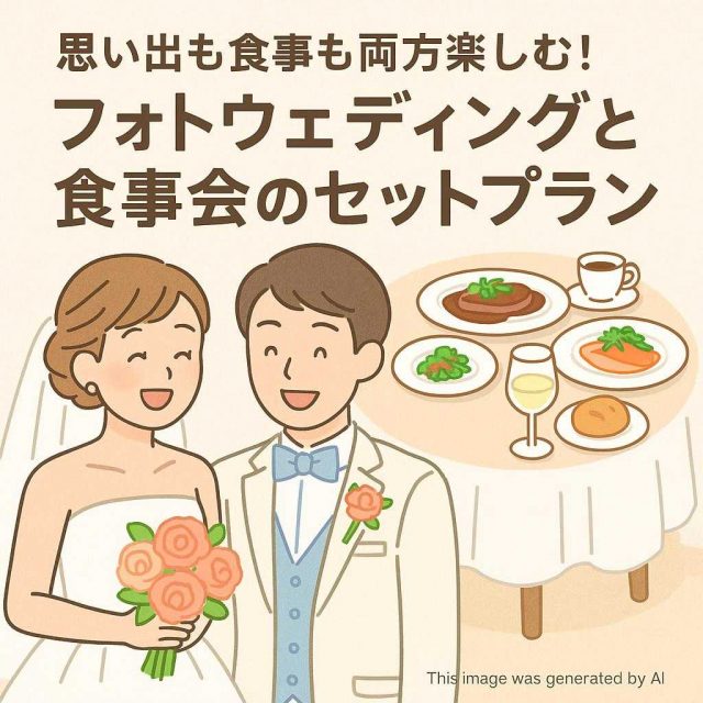 思い出も食事も両方楽しむ！フォトウェディングと食事会のセットプラン
