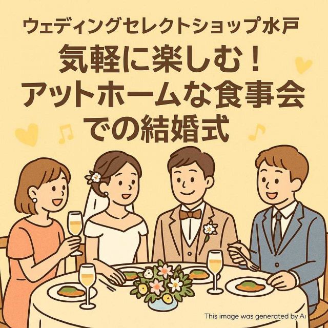 ウェディングセレクトショップ水戸気軽に楽しむ！アットホームなお食事会での結婚式