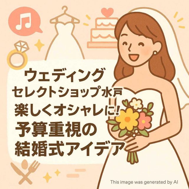 ウェディングセレクトショップ水戸楽しくオシャレに！予算重視の結婚式アイデア