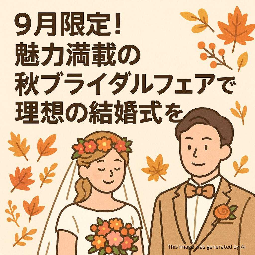 9月限定!魅力満載の秋ブライダルフェアで理想の結婚式を