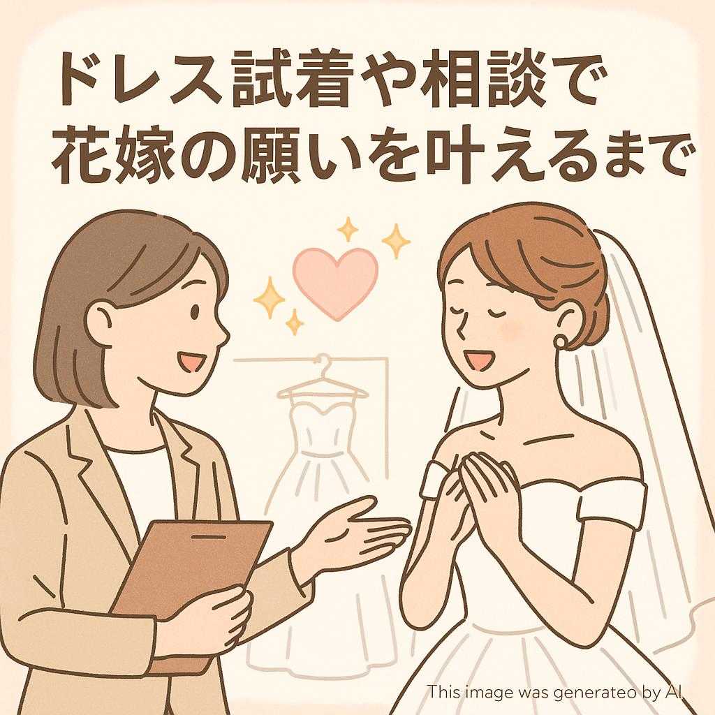 ドレス試着や相談で花嫁の願いを叶えるまで