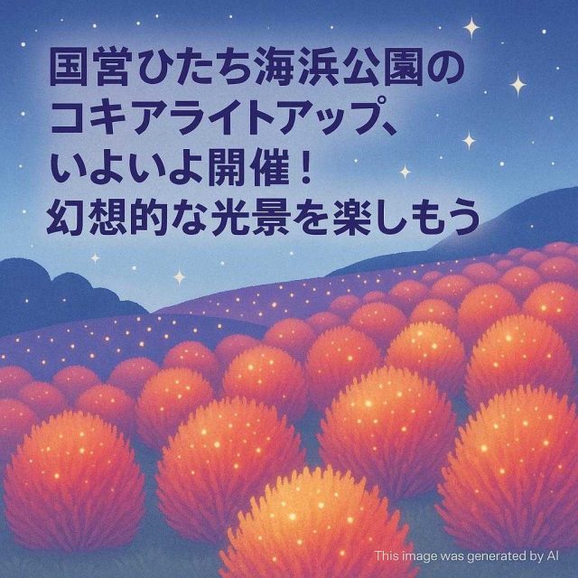 国営ひたち海浜公園のコキアライトアップ、いよいよ開催！幻想的な光景を楽しもう