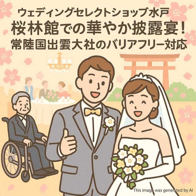 ウェディングセレクトショップ水戸 桜林館での華やか披露宴！常陸国出雲大社のバリアフリー対応