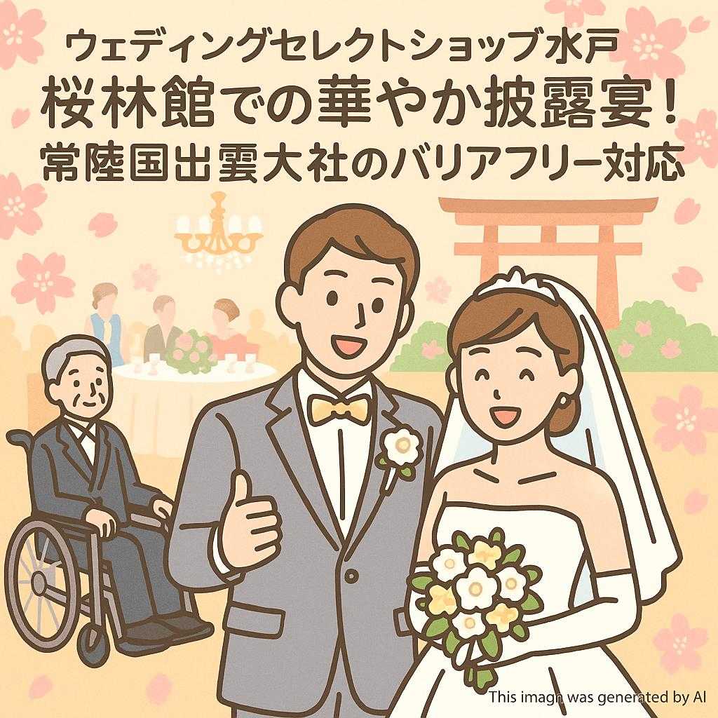 ウェディングセレクトショップ水戸 桜林館での華やか披露宴!常陸国出雲大社のバリアフリー対応