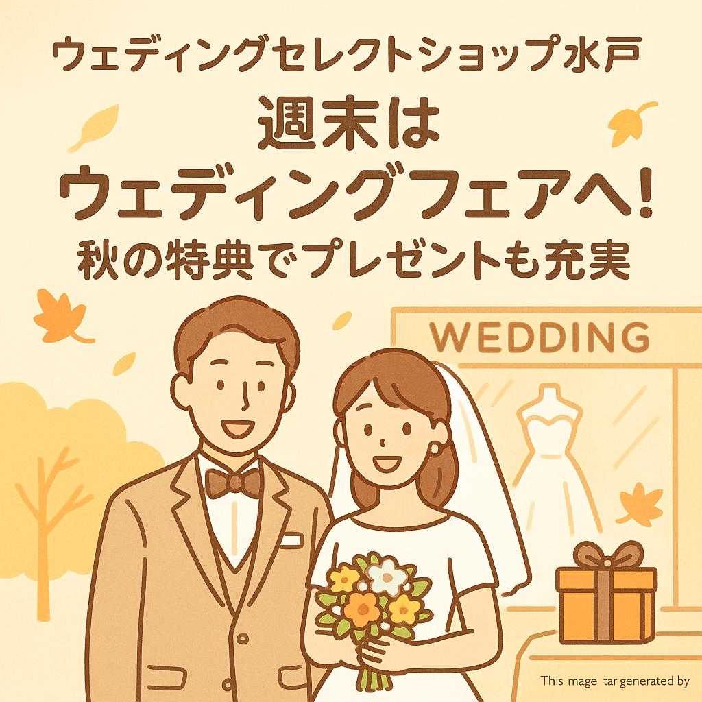 ウェディングセレクトショップ水戸 週末はウェディングフェアへ！秋の特典でプレゼントも充実