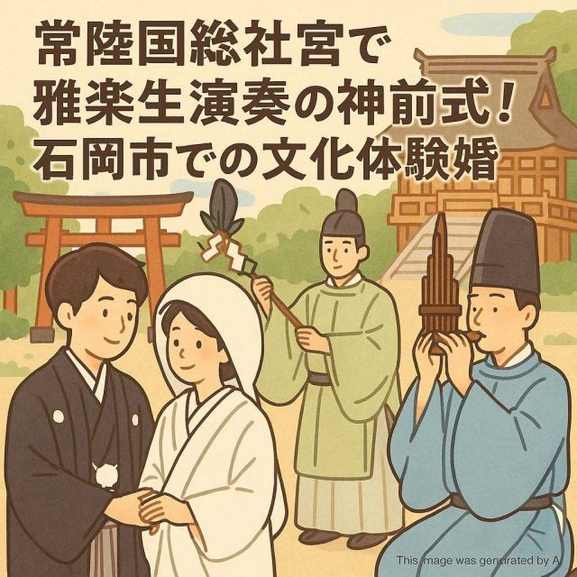 常陸國総社宮で雅楽生演奏の神前式！石岡市での文化体験婚