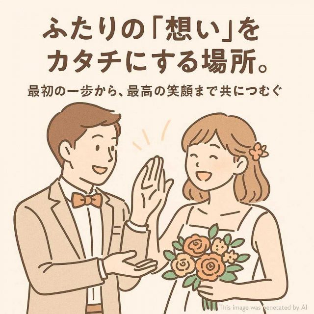 「ふたりの『想い』をカタチにする場所。最初の一歩から、最高の笑顔まで共につむぐ」