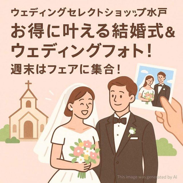 ウェディングセレクトショップ水戸 お得に叶える結婚式＆ウェディングフォト！週末はフェアに集合
