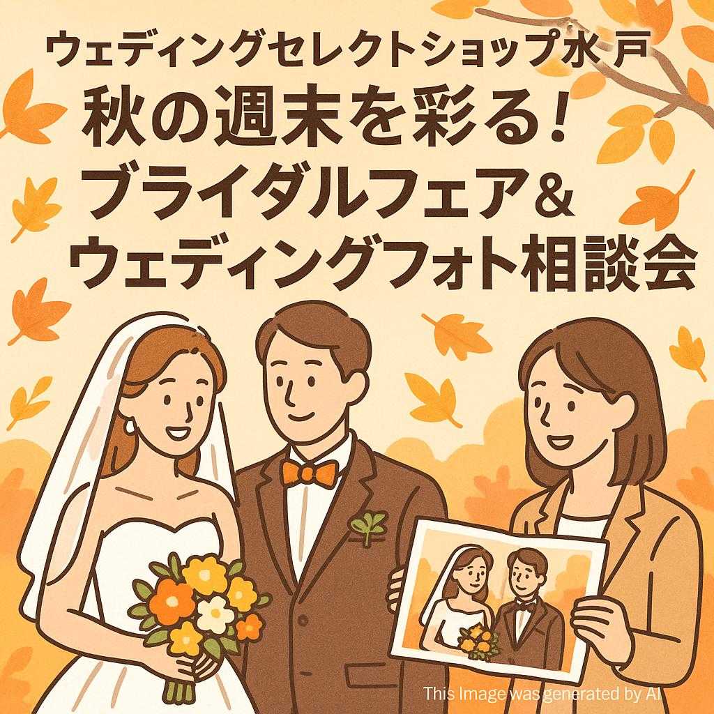 ウェディングセレクトショップ水戸 秋の週末を彩る!ブライダルフェア&ウェディングフォト相談会