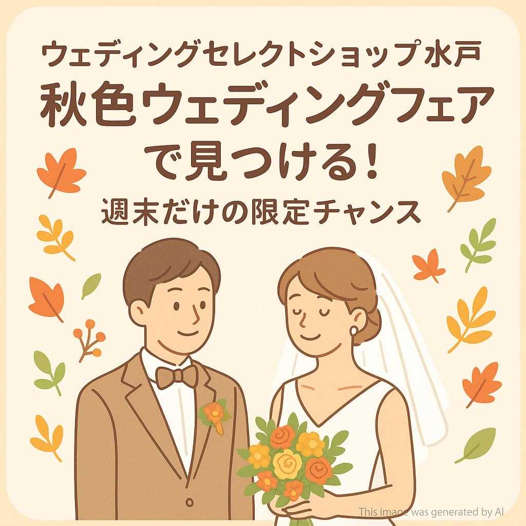 ウェディングセレクトショップ水戸 秋色ウェディングフェアで見つける！週末だけの限定チャンス