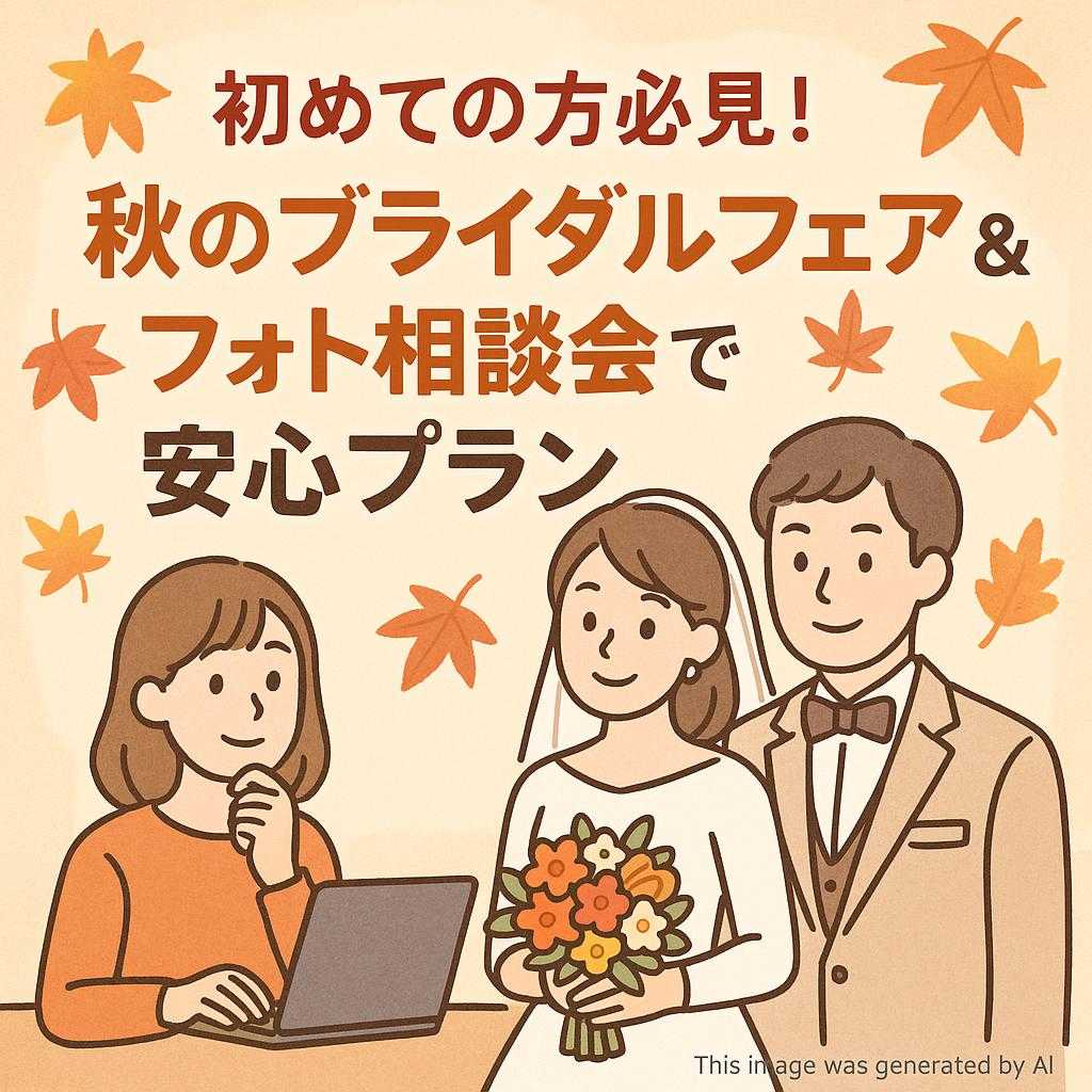 初めての方必見!秋のブライダルフェア&フォト相談会で安心プラン