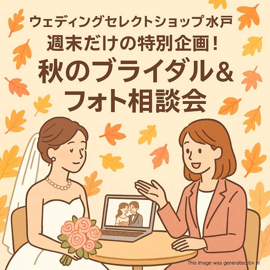 ウェディングセレクトショップ水戸 週末だけの特別企画!秋のブライダル&フォト相談会